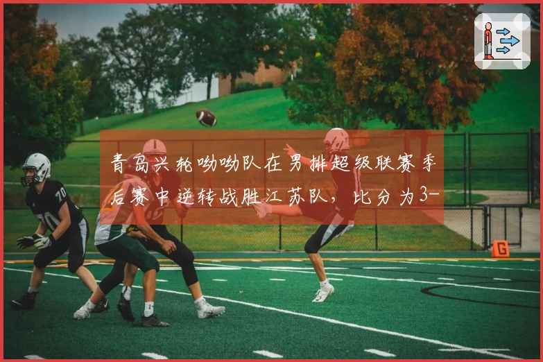 青岛兴轮呦呦队在男排超级联赛季后赛中逆转战胜江苏队，比分为3-1